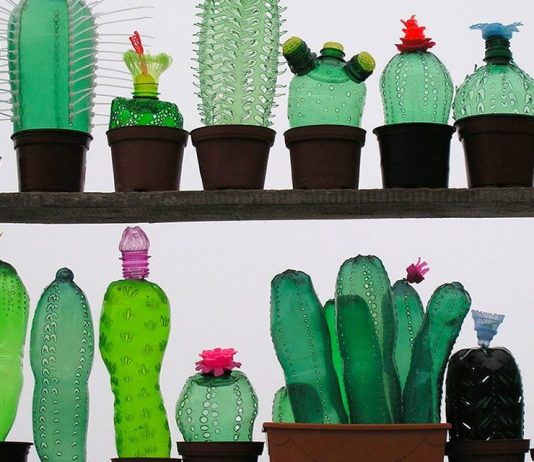 Artista transforma garrafas de plástico em incríveis esculturas de animais e plantas.