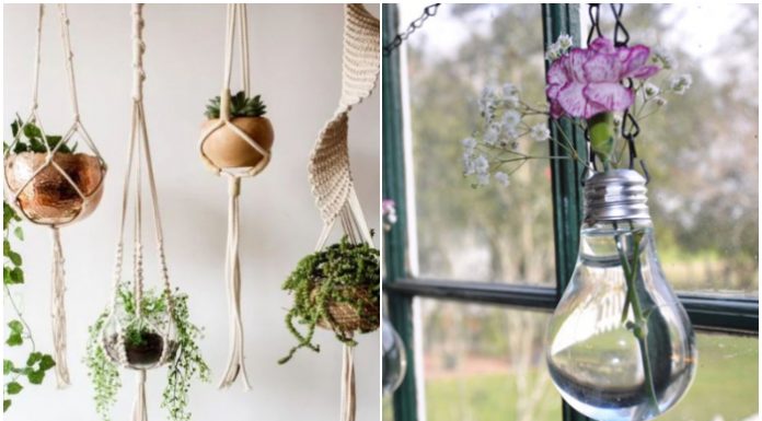 20 ideias para decorar sua casa com vasos pendurados.