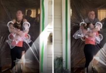 Menina de 10 anos cria ‘Cortina do Abraço’ para poder abraçar seus avós