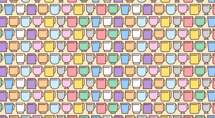 Desafio visual: você consegue encontrar os 3 copos sem orelhas escondidos nesta imagem?