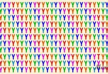 Letras estranhas estão escondidas entre as letras “Y”, mas não é fácil encontrá-las.