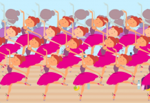 Aguce a sua capacidade de atenção: consegue identificar uma sutil diferença entre as várias bailarinas?