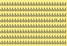 Você tem que encontrar uma letra ímpar, escondida entre um monte de letras “d’s”. 😎
