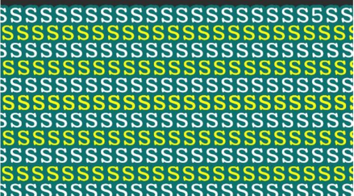 Quão rápido você pode? Você consegue encontrar um intruso entre tantas letras “S’s” ?