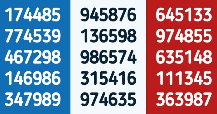Teste de velocidade: quanto tempo leva para encontrar o número 729 entre 90 números. Você já descobriu isso?
