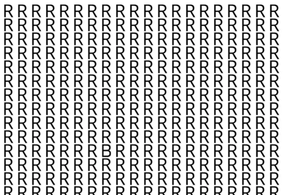 Quão aguçada é a sua visão? Quanto tempo leva para você descobrir a letra ímpar?