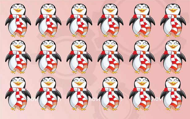 Teste de atenção plena: Um dos pinguins é diferente. Encontre-o!