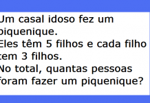 A maioria das pessoas se engana: quantas pessoas foram fazer um piquenique?