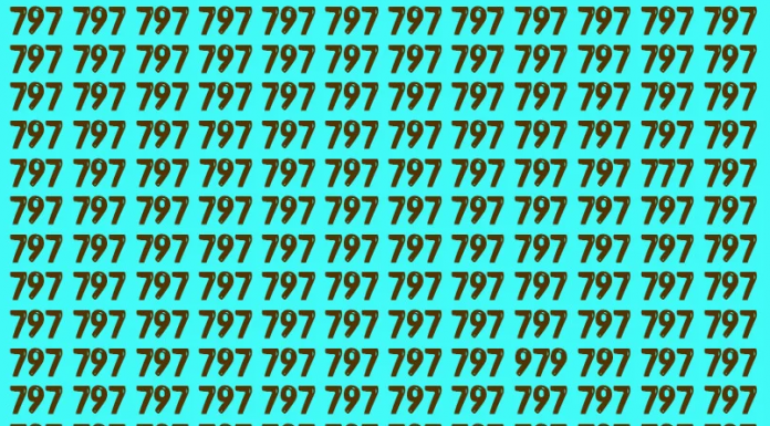 Teste de atenção: Encontre os números diferentes de 797.