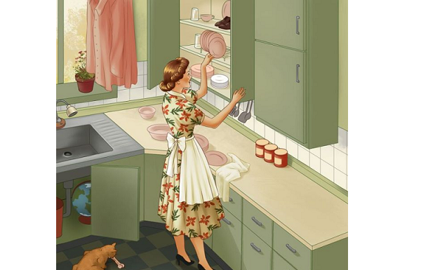 A sala de jantar tem cinco coisas irracionais: Você encontrou todas elas? 🕕