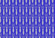 Desafio visual: encontre em um mar de tesouras aquelas que não estão totalmente fechadas.