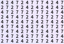 Tarefa fácil: Encontre os números 777 em menos de 40 segundos!