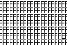 Desafio visual: Uma letra escondida entre muitos “Fs” – onde ela está?