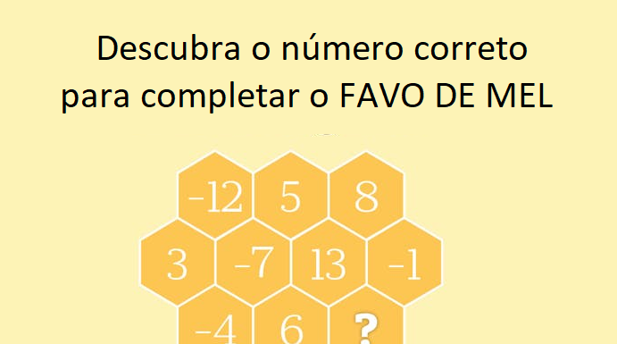 Enigma do favo de mel: qual número substitui o desconhecido?
