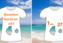 Quantos buracos essa camisa tem? Apenas 1 em 7 pessoas tem a resposta correta.