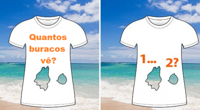 Quantos buracos essa camisa tem? Apenas 1 em 7 pessoas tem a resposta correta.