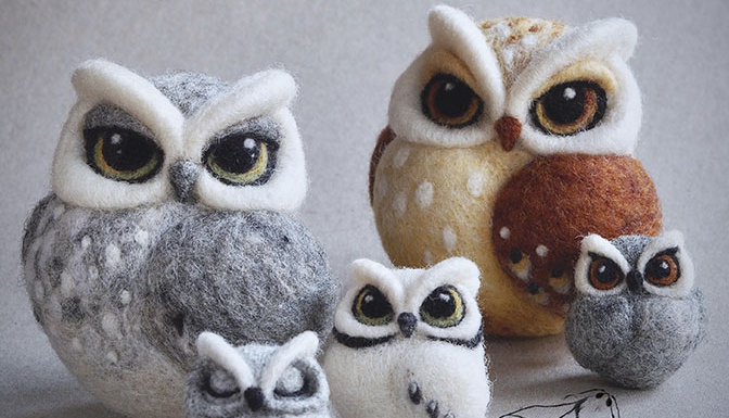 Incríveis e encantadores animais feitos com agulhas e feltro. Visite a galeria online🦉