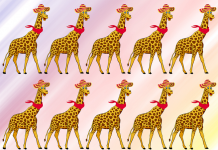Você é uma pessoa observadora? Uma girafa é diferente das demais. Tente encontrar!