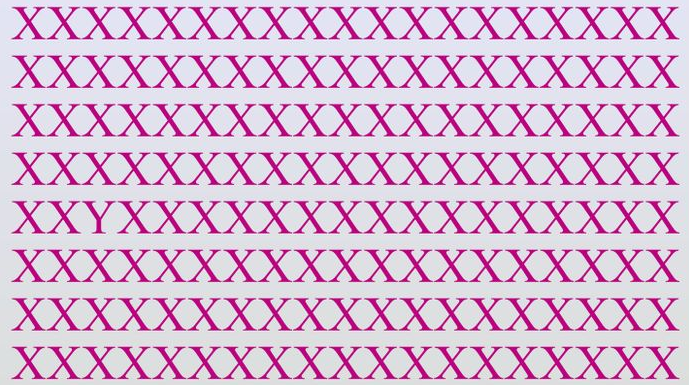 13 Testes visuais: Descubra a letra ou número diferente em 5 segundos.