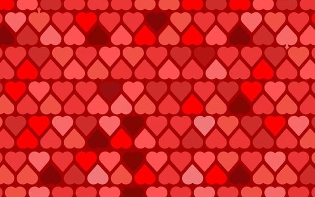 Encontre os 3 ases de espadas escondidos entre os corações da imagem o mais rápido possível.