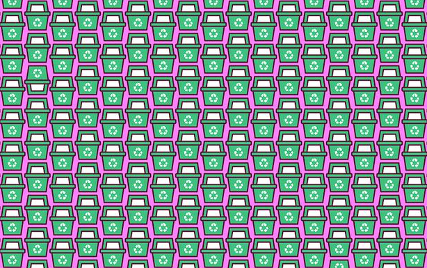 Desafio visual: Procure as 2 latas de lixo de cabeça para baixo. És capaz?