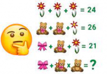 Você será capaz de pensar rápido?Descubra o valor numérico de cada símbolo e encontre a resposta correta.