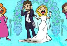 Teste a força de sua observação e tente descobrir quem manchou o vestido da noiva e estragou sua alegria.