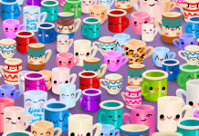 Entre lindas canecas coloridas temos um intruso: encontre o copo!😍