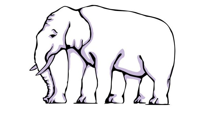 Quantos pés pode ter o elefante da foto? Somente aqueles com um olho aguçado conseguem saber