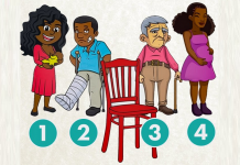 Olhe para os rostos e escolha apenas um que precise urgentemente sentar em uma cadeira