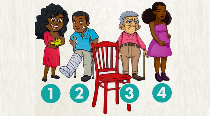 Olhe para os rostos e escolha apenas um que precise urgentemente sentar em uma cadeira