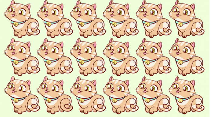 Encontre o gato diferente nesta foto: A maioria das pessoas não consegue ver!
