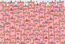 Enigma visual: você tem 20 segundos para encontrar os porcos que não tem chapéu na imagem