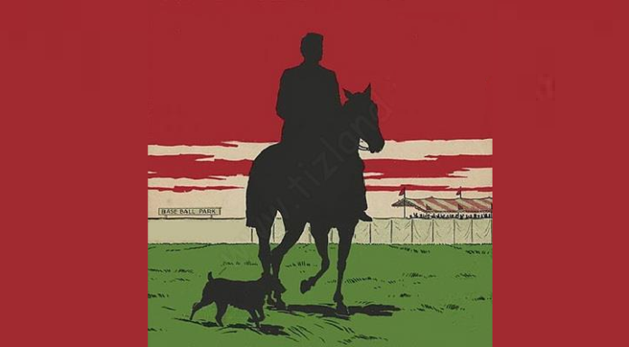 À primeira vista, esse homem a cavalo se move atrás de você ou de frente para você?