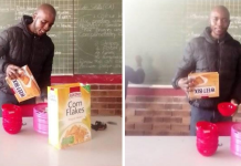 Professor sul-africano alimenta seus alunos com seu próprio salário