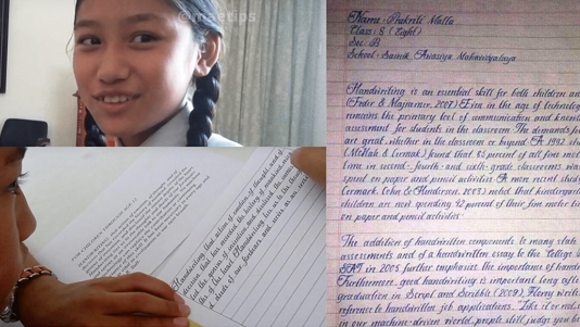 Menina de 14 anos ganha prêmio por ter a caligrafia mais perfeita do mundo