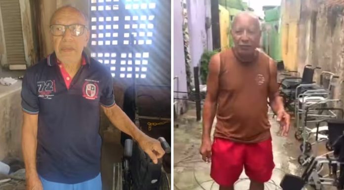 Vovô conserta cadeiras de rodas descartadas em lixão e doa para pessoas com deficiência no Ceará