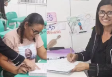 Mulher que concluiu EJA retorna aos 62 anos como professora na mesma escola